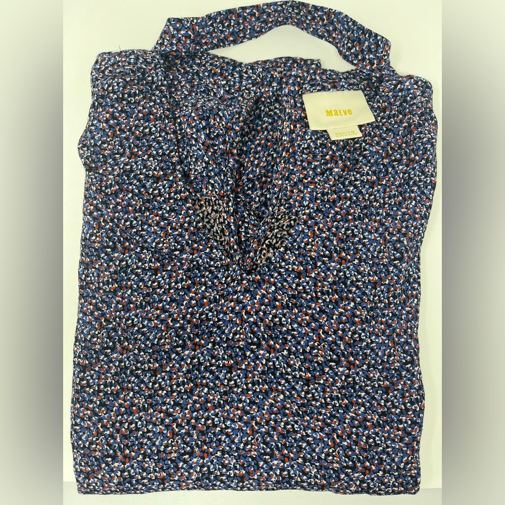 Anthropologie Maeve Bella Ditsy Floral‎ Flutter Sleeve Keyhole Blouse M